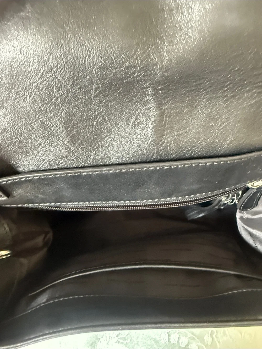 Michael Kors Black Leather Satchel with Silver-Tone Lock